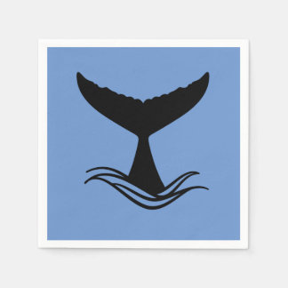 Serviette En Papier Silhouette de la queue de baleine d'Ocean Wave