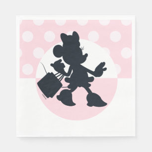 Serviette En Papier Silhouette de Minnie Mouse faisant des courses