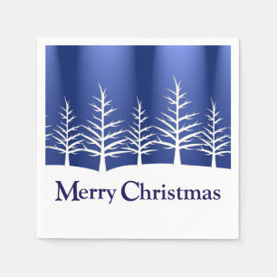 Serviette En Papier Silhouettes d'arbre blanc Noël élégant