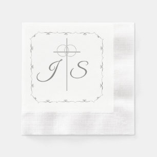 Serviette En Papier Silver et Mariage blanc purement catholique