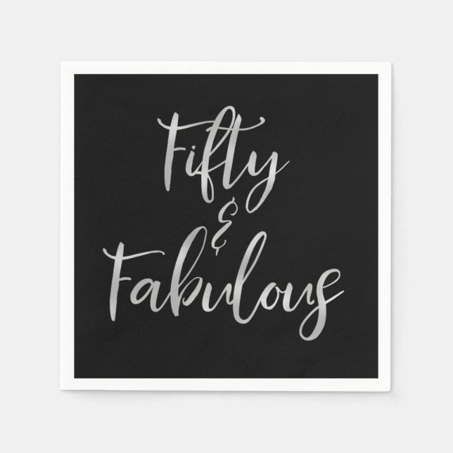 Serviette En Papier Silver Foil Cinquante et fabuleux (Devant)