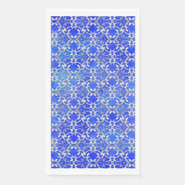 Serviette En Papier Silver Grey Blue Dancing Solls Motif (Devant)