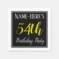 Simple, 54e fête d'anniversaire avec nom personnal