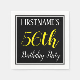 Serviette En Papier Simple, 56e fête d'anniversaire avec nom personnal
