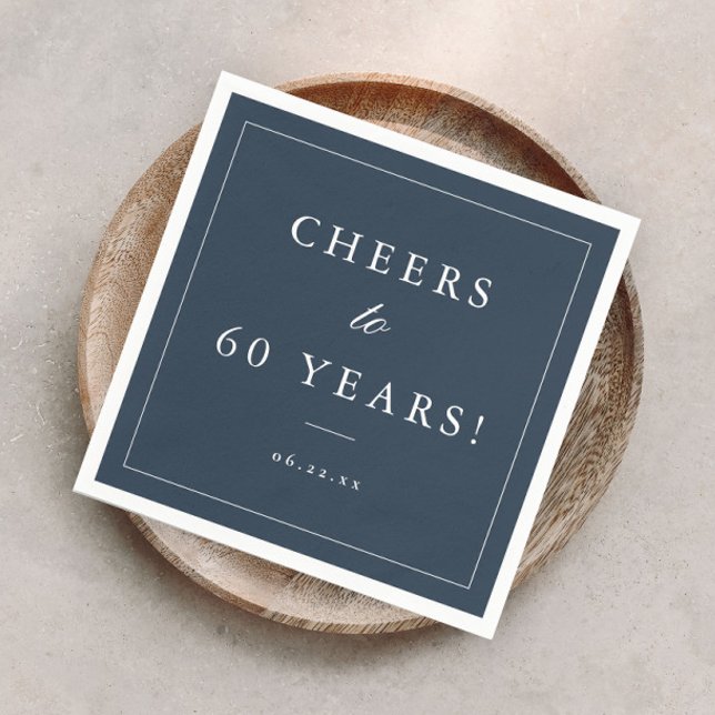Serviette En Papier Simple 60e fête d'anniversaire (Créateur téléchargé)