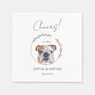 Serviette En Papier Simple anglais Bulldog Mariage Cocktail