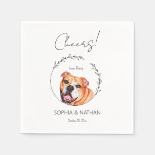 Serviette En Papier Simple anglais Bulldog Mariage Cocktail