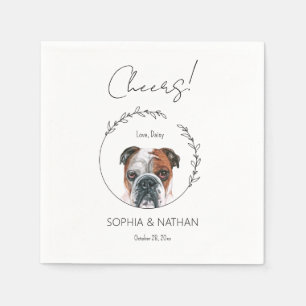 Serviette En Papier Simple anglais Bulldog Mariage Cocktail