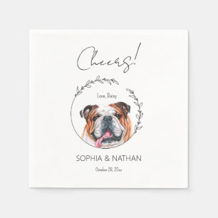 Serviette En Papier Simple anglais Bulldog Mariage Cocktail