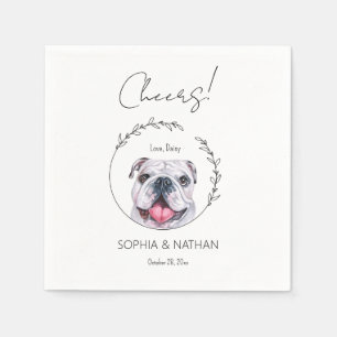 Serviette En Papier Simple anglais Bulldog Mariage Cocktail