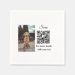 Serviette En Papier Simple animal name details QR code add text photo