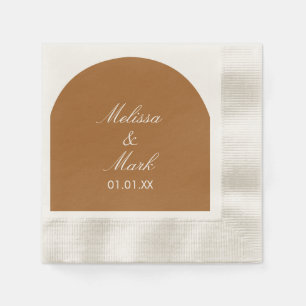 Serviette En Papier Simple Arch Terracotta Forme Monogramme