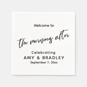 Serviette En Papier Simple Bienvenue à The Morning After Handwriting