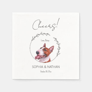 Serviette En Papier Simple Bull Terrier Mariage Cocktail