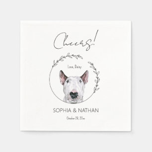 Serviette En Papier Simple Bull Terrier Mariage Cocktail