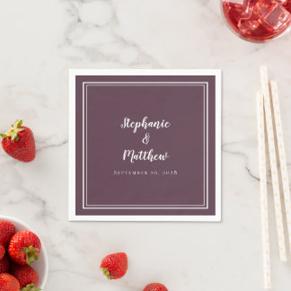 Serviette En Papier Simple Cassis Violet Minimaliste pour une fête de