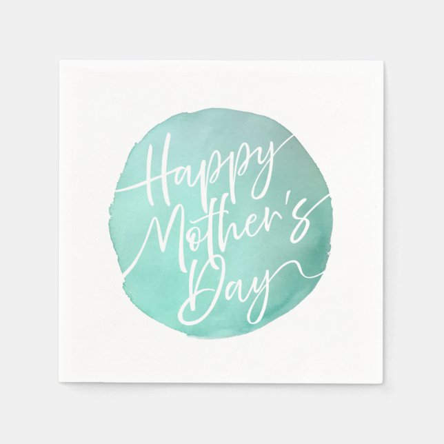 Serviette En Papier Simple cercle aquarelle écriture Fête des Mères (Devant)