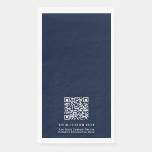 Serviette En Papier Simple code QR personnalisé Navy Business promotio