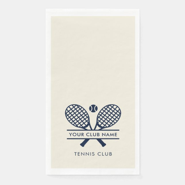 Serviette En Papier Simple Country Club Nom équipe de tennis (Devant)