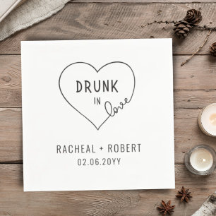 Serviette En Papier Simple Drunk In Love Moderne Mariage
