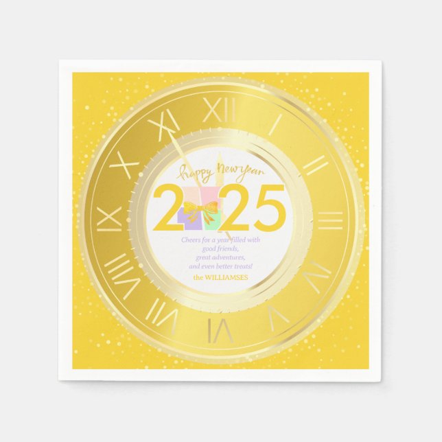 Serviette En Papier Simple Elegant Christmas New Year Gift Box Bow (Devant)