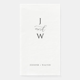 Serviette En Papier Simple Élégant mariage blanc