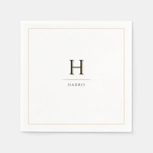 Serviette En Papier Simple Elegant Moderne Classique Luxe Famille Mono