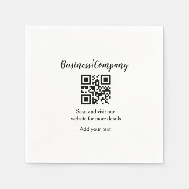 Serviette En Papier Simple entreprise site web code-barres QR ajouter  (Devant)
