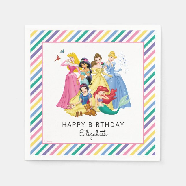 Serviette En Papier Simple et moderne Disney Princess Anniversaire (Devant)