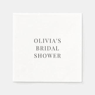 Serviette En Papier Simple Fête de Mariage Noir et Blanc