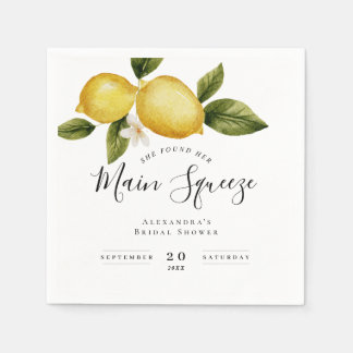 Serviette En Papier Simple Italia Lemon Calligraphy Fête des mariées