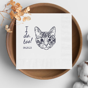 Serviette En Papier Simple je fais trop chat Mariage de dessin main