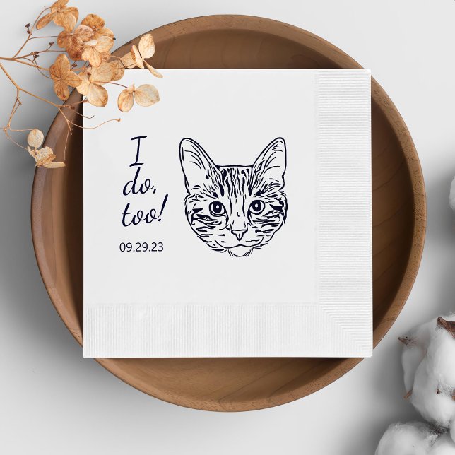 Serviette En Papier Simple je fais trop chat Mariage de dessin main (Créateur téléchargé)