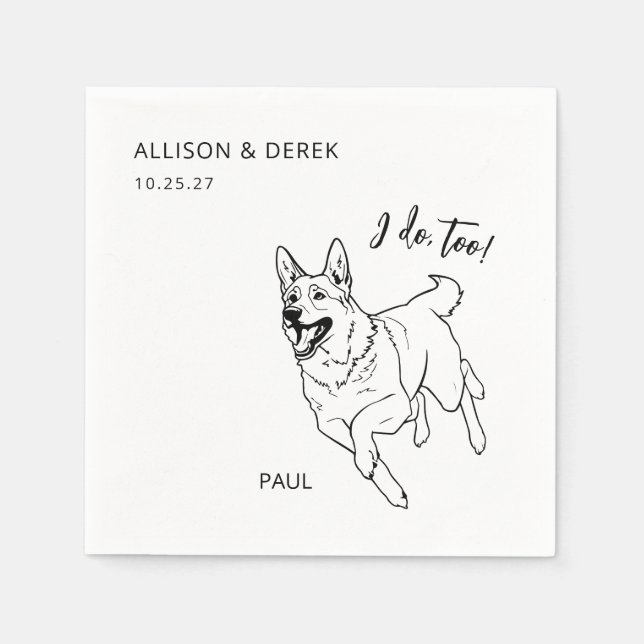 Serviette En Papier Simple je fais trop chien berger allemand Mariage (Devant)