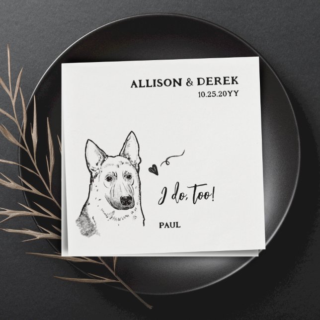 Serviette En Papier Simple je fais trop chien berger allemand Mariage (Créateur téléchargé)