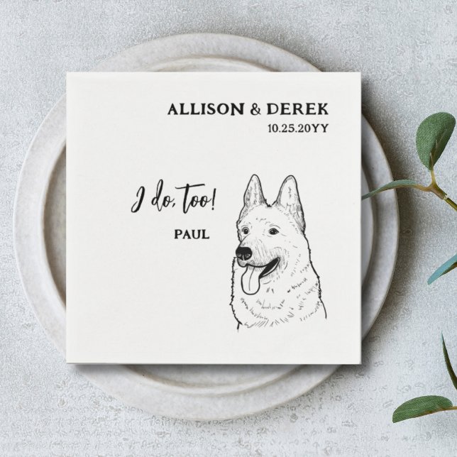 Serviette En Papier Simple je fais trop chien berger allemand Mariage (Créateur téléchargé)