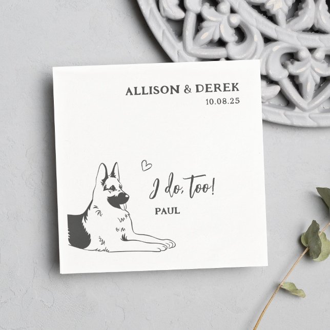 Serviette En Papier Simple je fais trop chien berger allemand Mariage (Créateur téléchargé)