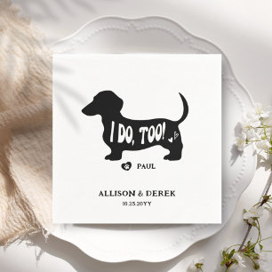 Serviette En Papier Simple je fais trop Chien Dachshund Doxie Mariage