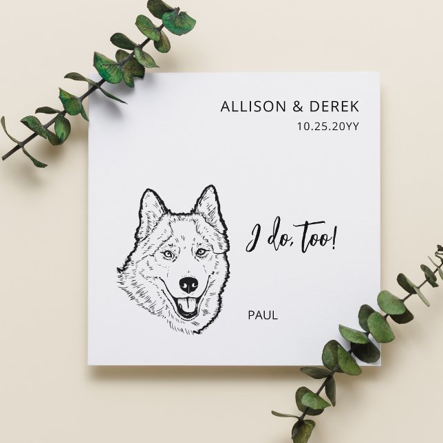 Serviette En Papier Simple je fais trop chien Siberian Husky Mariage (Créateur téléchargé)