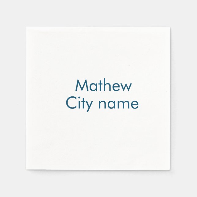 Serviette En Papier simple lettre initiale monogramme ajouter votre no (Devant)