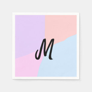 Serviette En Papier simple logo monogramme minimal personnalisé