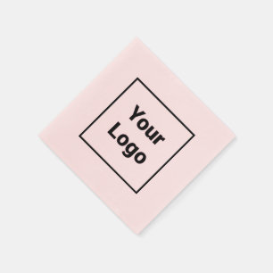 Serviette En Papier Simple logo personnalisé minimal élégant ici entre