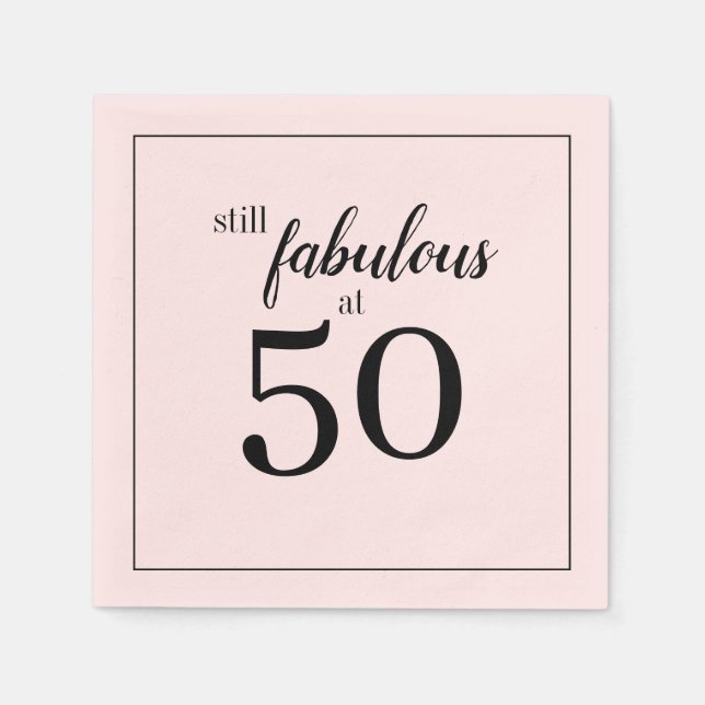 Serviette En Papier Simple mais fabuleux à Cinquante Anniversaire Napk (Devant)