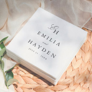 Serviette En Papier Simple Mariage Bohème Minimaliste