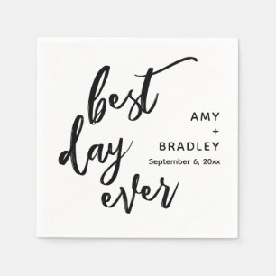 Serviette En Papier Simple Meilleur Jour De Tous Temps Typographie Man