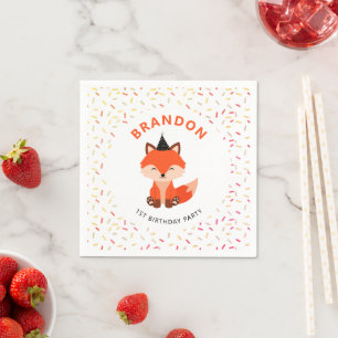 Serviette En Papier Simple mignonne Baby Fox Confetti fête d'anniversa