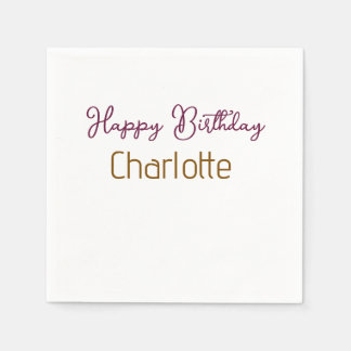 Serviette En Papier SIMPLE MINIMAL.CUTIE AJOUTER NOM BÉBÉ joyeux anniv