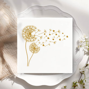 Serviette En Papier Simple minimaliste Dandelion soufflant