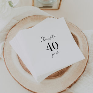 Serviette En Papier Simple minimaliste encourage à 40 ans Anniversaire