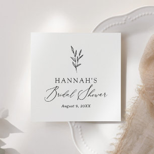 Serviette En Papier Simple Minimaliste Fête de Mariage Botanique